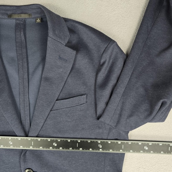 Uniqlo Sport Coat Blazer Men Medium Blue Knit Jersey Stretch Casual Unstructured - Picture 8 of 9